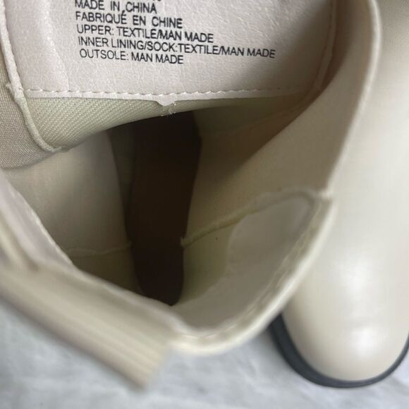 New with box Just Fab Candide Beige vegan leather beige platform boots size 8 - Picture 11 of 11